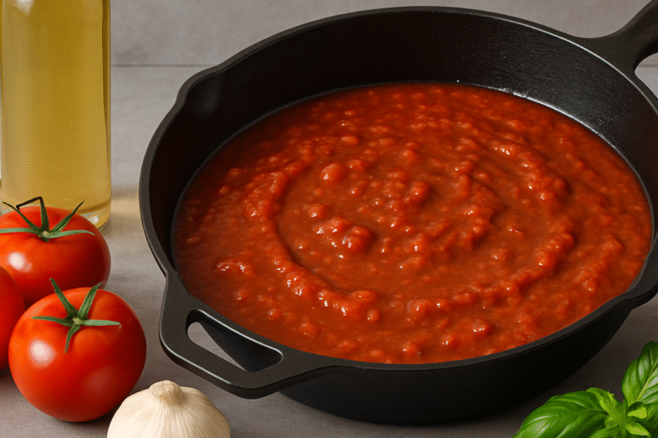 Molho de Tomate Clássico Italiano: O Segredo da Panela de Ferro para um Sabor Inigualável